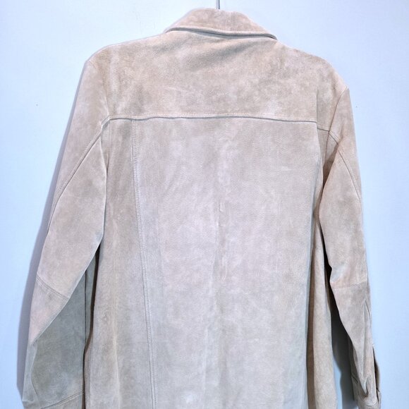 Eddie Bauer Light Tan Suede Button Up Barn Jacket Size M - Picture 3 of 9